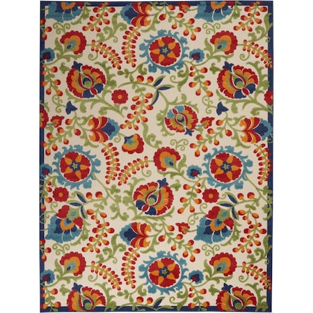 Homeroots 7 x 10 ft. Multi Color Mediterra Indoor & Outdoor Area Rug 384801